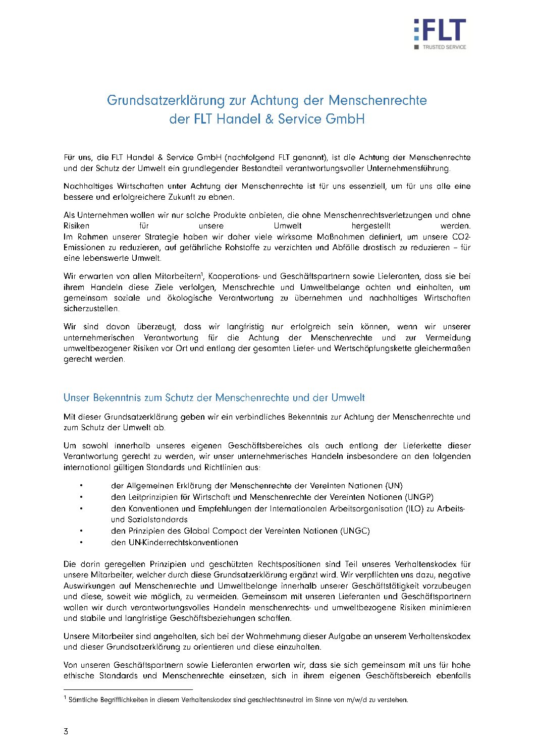 FLT_Grundsatzerklärung zur Achtung der Menschenrechte